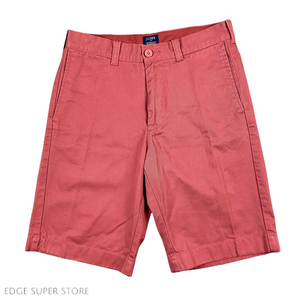 J Crew Red Casual 10” Inseam Chino Bermuda Rivington Belted Chino Shorts Size 29
